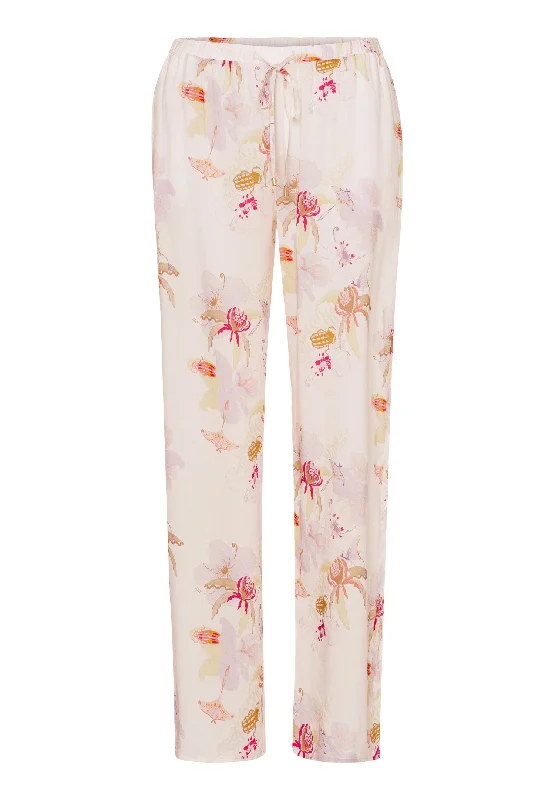 Women's Resort Garments Sleep And Lounge Woven Long Pant | Bustling Garden 77617-2956