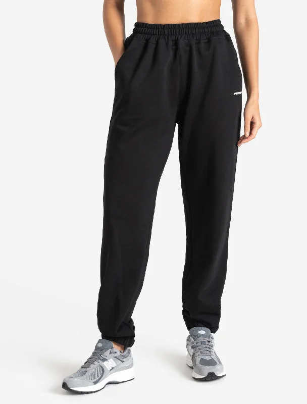 Women's Garments Oversized Joggers - Black