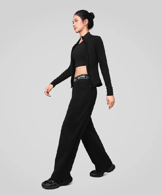 Women's Night-Out Outfit Shift Letter Print Fleece Lined Wide Leg Pants 27"| Women's Sports Pants