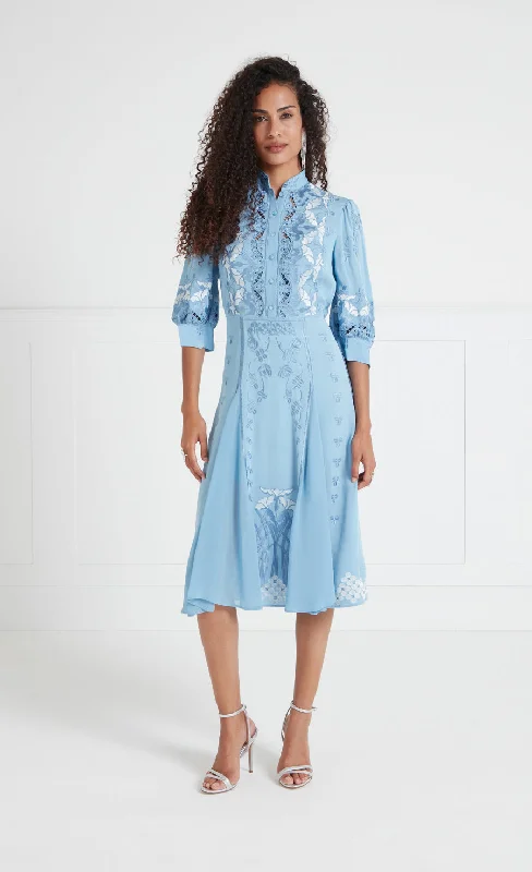 Women's Casual Wear Clothes Daphne Dress - Wedgewood Blue