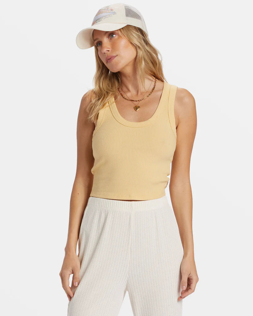 Women's Outerwear Attire BILLABONG RERUN TANK - PALE YELLOW