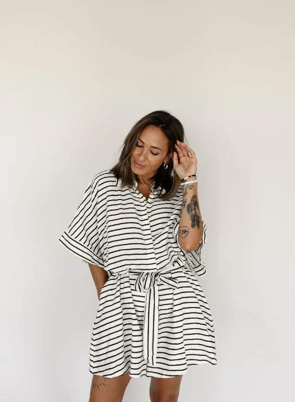 Women's Clothing For Holiday Travel Skylar Striped Romper - Final Sale