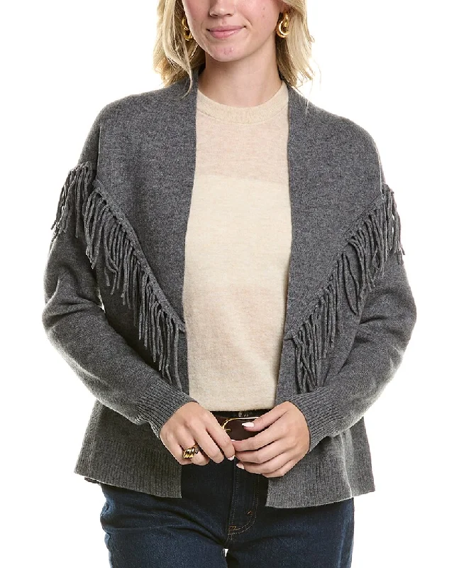 Vintage-Inspired Women's Clothes MEIR Fringe Wool & Cashmere-Blend Cardigan