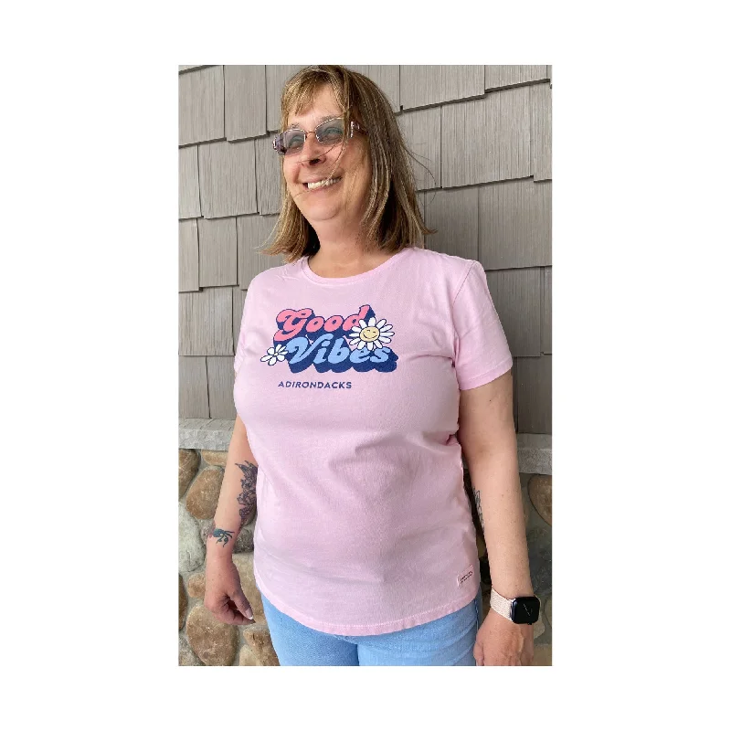 Women's Formal Event Attire Life Is Good Women's Adirondacks Exclusive Groovy Tee - Seashell Pink