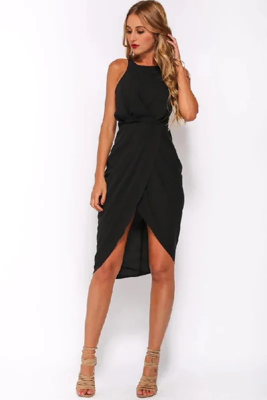 Women's High-Fashion Outfit Call Me All Night Dress Black