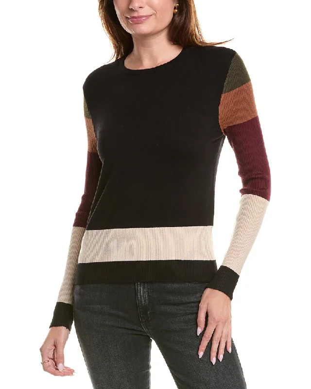 Women's Comfortable Garments YAL New York Stripe Arm Sweater