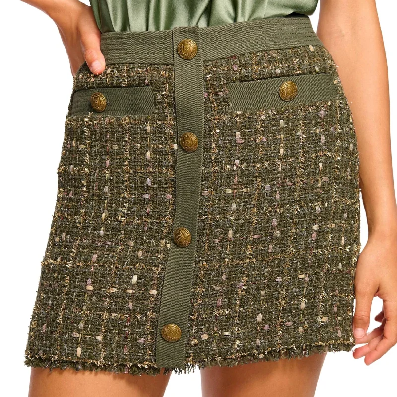 Women's Elegant Formal Outfit Denver Skirt In Dark Sage