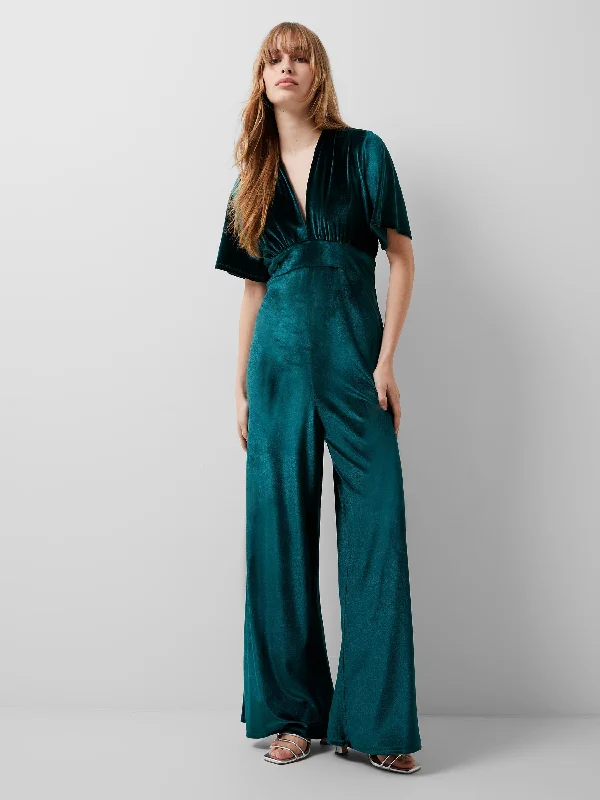 Timeless Women's Clothing Sula Velvet Short Sleeve Jumpsuit