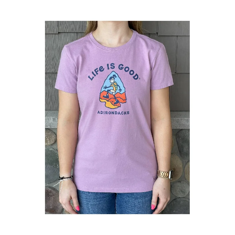 Women's Seasonal Attire Life Is Good Women's Adirondacks Exclusive Canyon Tee - Violet Purple