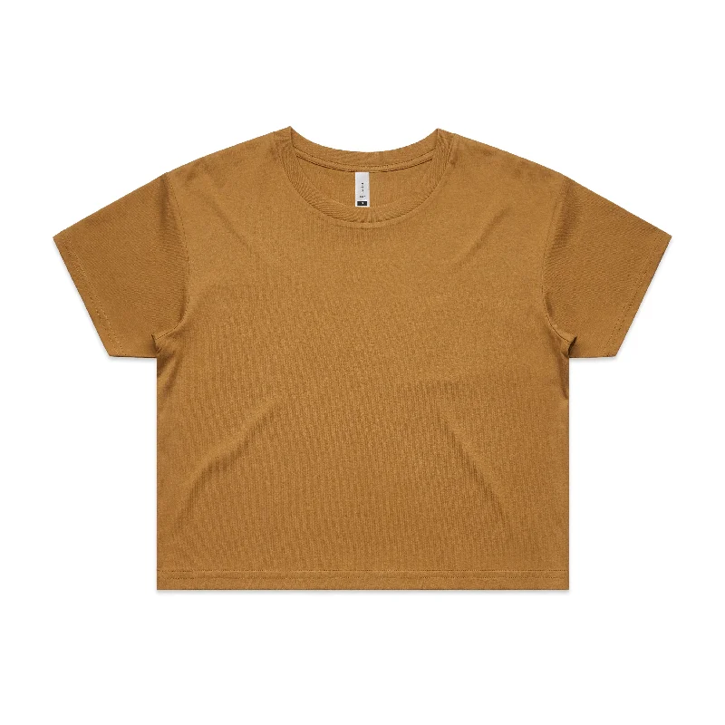 Women's Fashionable Attire For Work AS Colour Crop Tee - Camel