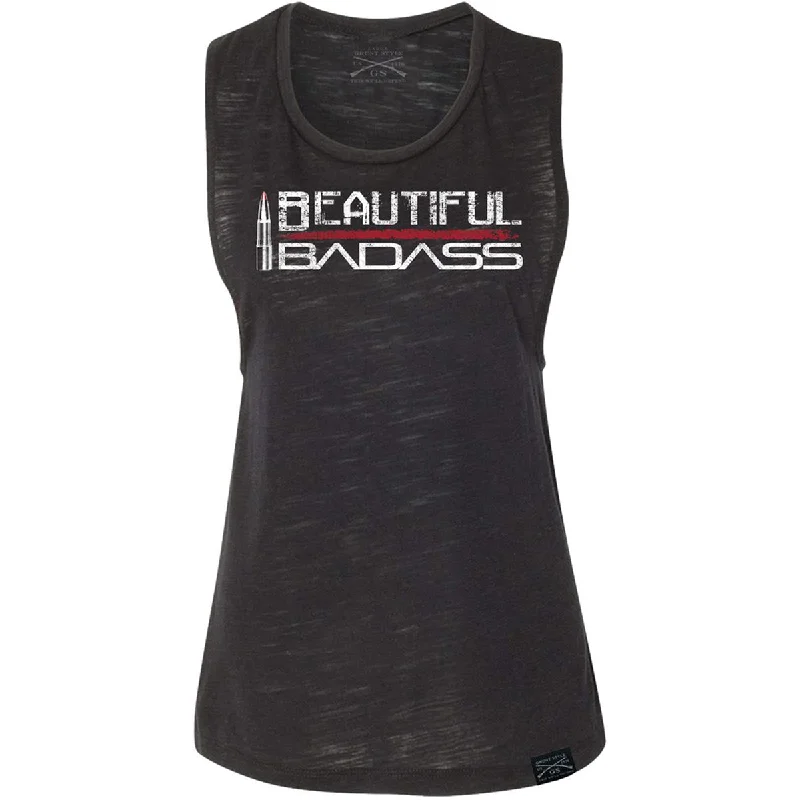 Women's Activewear Garments Grunt Style Women's Beautiful Badass Tank Top - Black