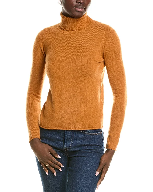 Women's Chic Outerwear Garments sofiacashmere Roll Cuff & Hem Turtleneck Sweater