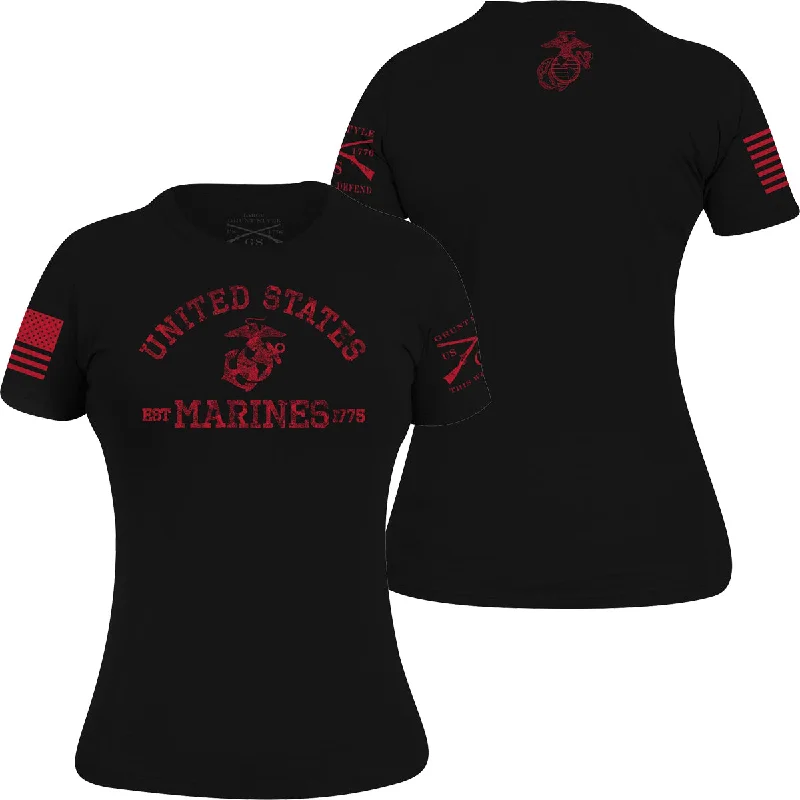 Women's Evening Outfit Grunt Style Women's USMC - Est. 1775 T-Shirt - Black