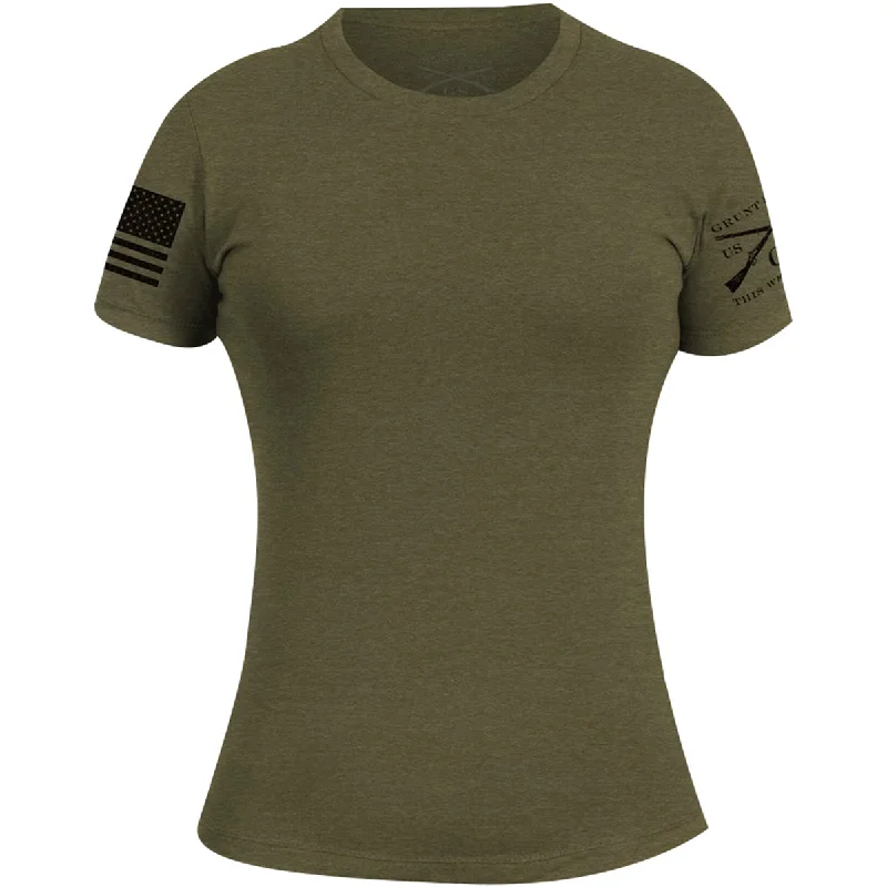 Women's Athletic Clothes Grunt Style Women's Basic Crewneck T-Shirt - Military Green