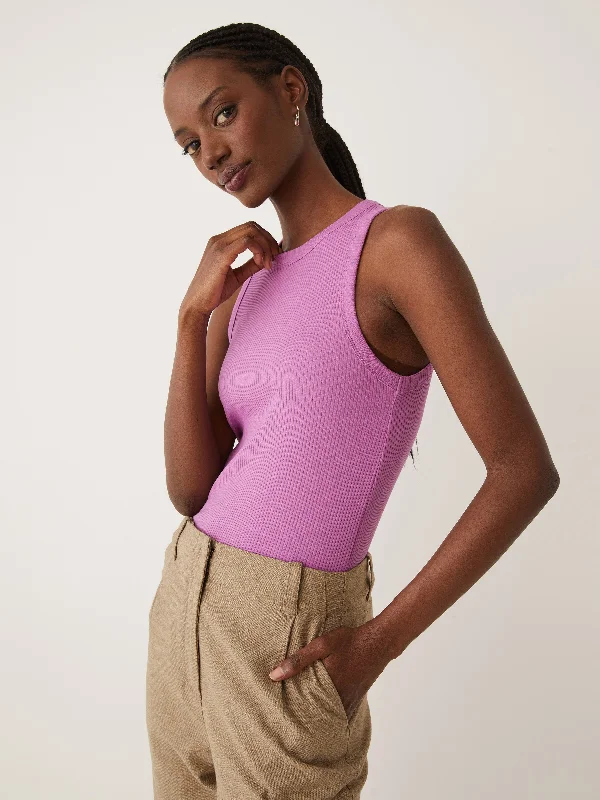 Women's Office Attire The Ribbed Racer Tank Top in Mulberry