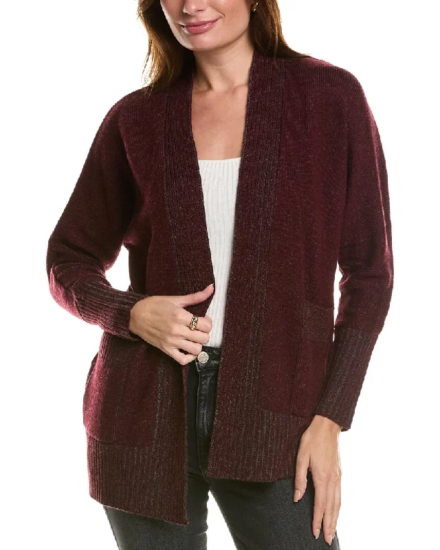 Women's Comfortable Lounge Outfit Forte Cashmere Plaited Wool & Cashmere-Blend Cardigan