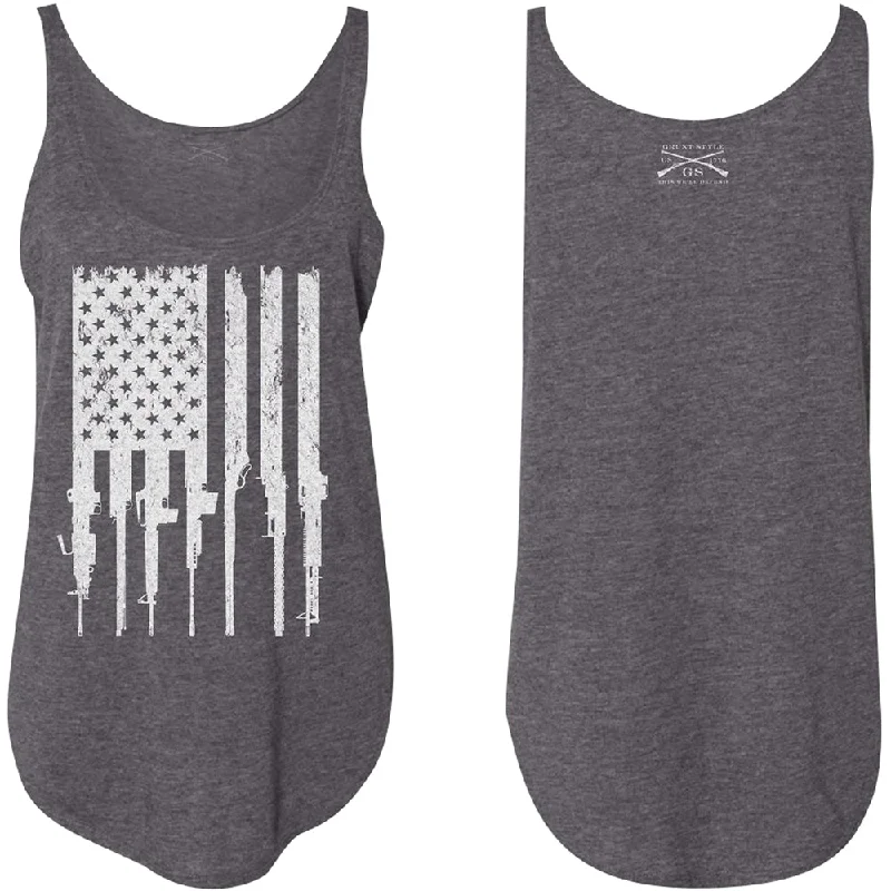 Affordable Women's Garments Grunt Style Women's Rifle Flag Flowy Tank Top