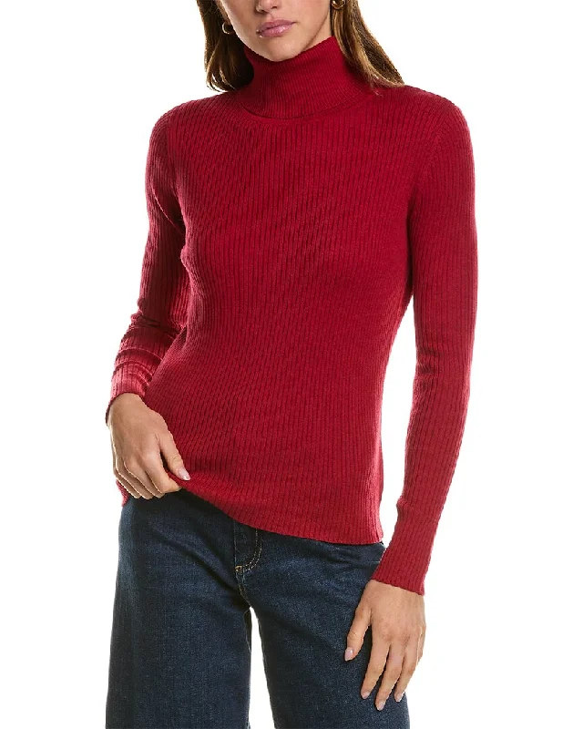 Women's Luxury Apparel Hannah Rose Turtleneck Cashmere-Blend Sweater