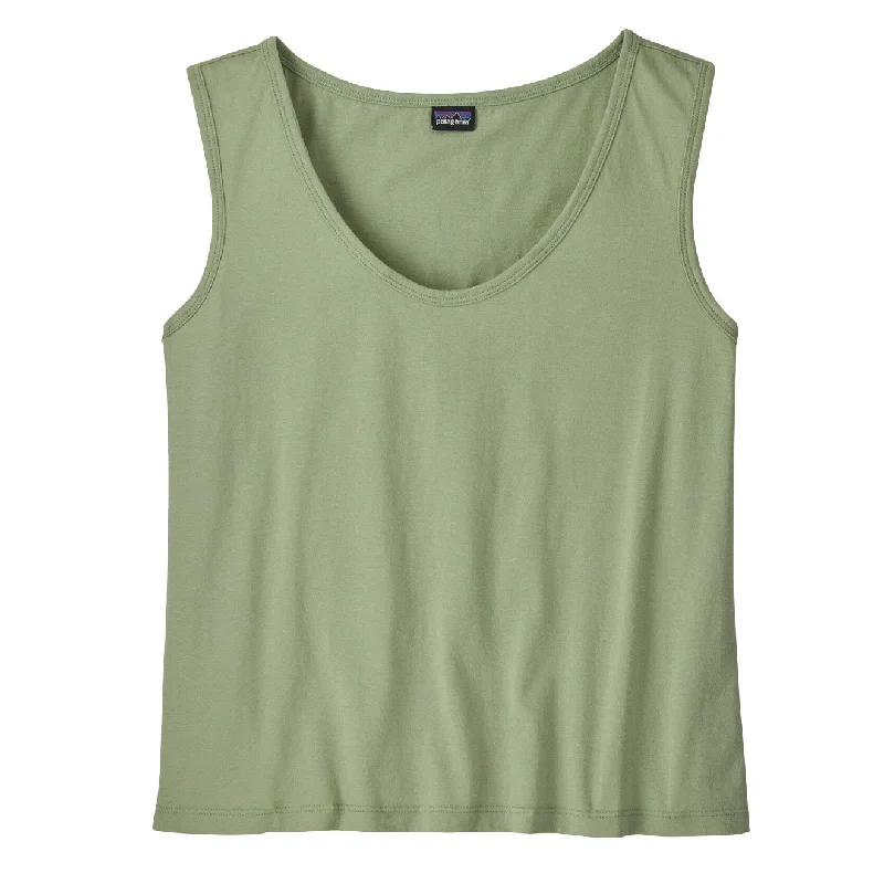 Women's Vacation Attire Patagonia Womens Regenerative Organic Certified Cotton Tank Salvia Green