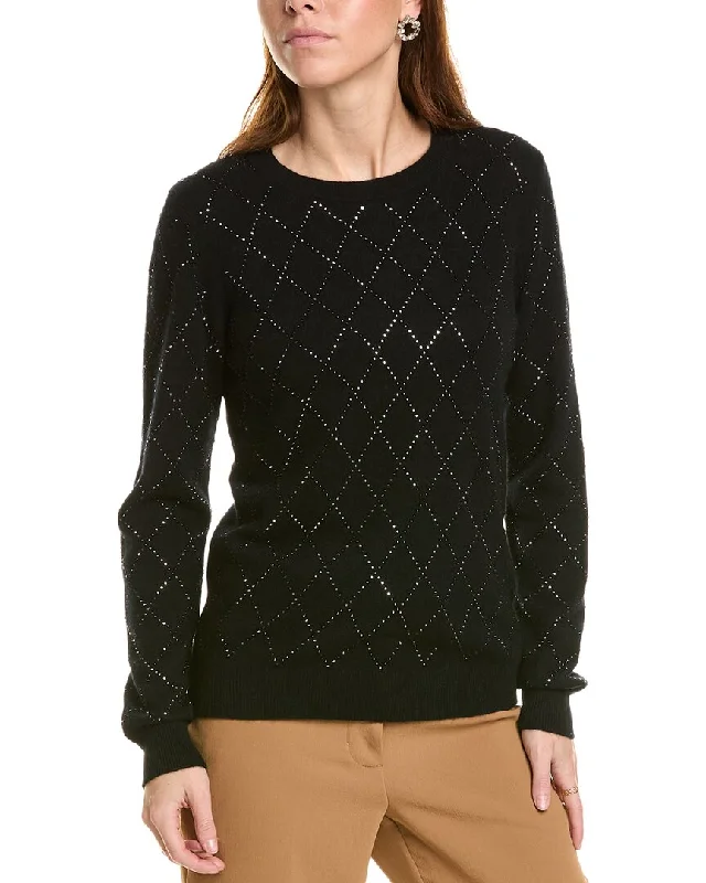 Timeless Women's Clothing sofiacashmere Heatset Diamond Crewneck Cashmere Sweater