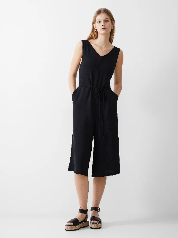 Women's Seasonal Wardrobe Clothing Culotte Crinkle Jumpsuit