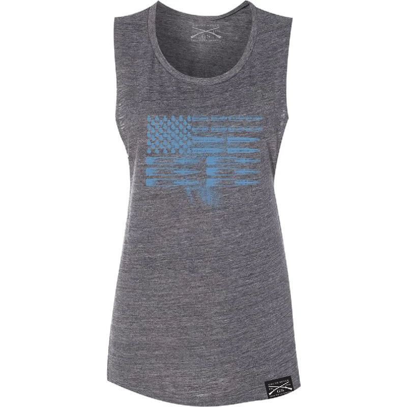 Women's Professional Garments Grunt Style Women's Ammo Flag Tank Top - Heather Gray