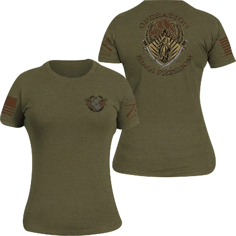 Women's Professional Outfit Grunt Style Women's O.I.F. Veteran T-Shirt - Military Green