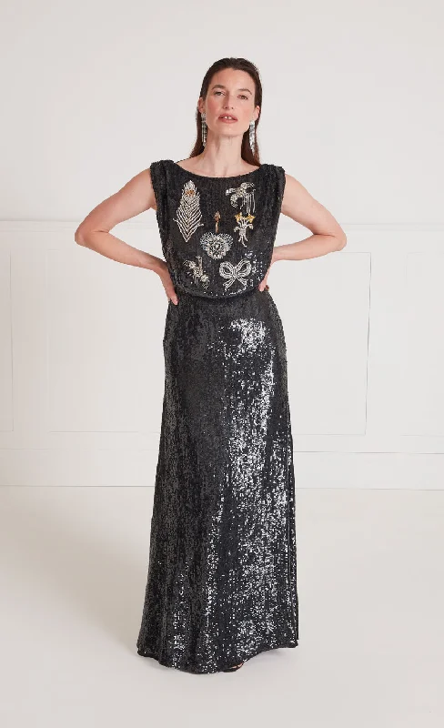 Timeless Women's Apparel Adalina Sequin Gown - Black