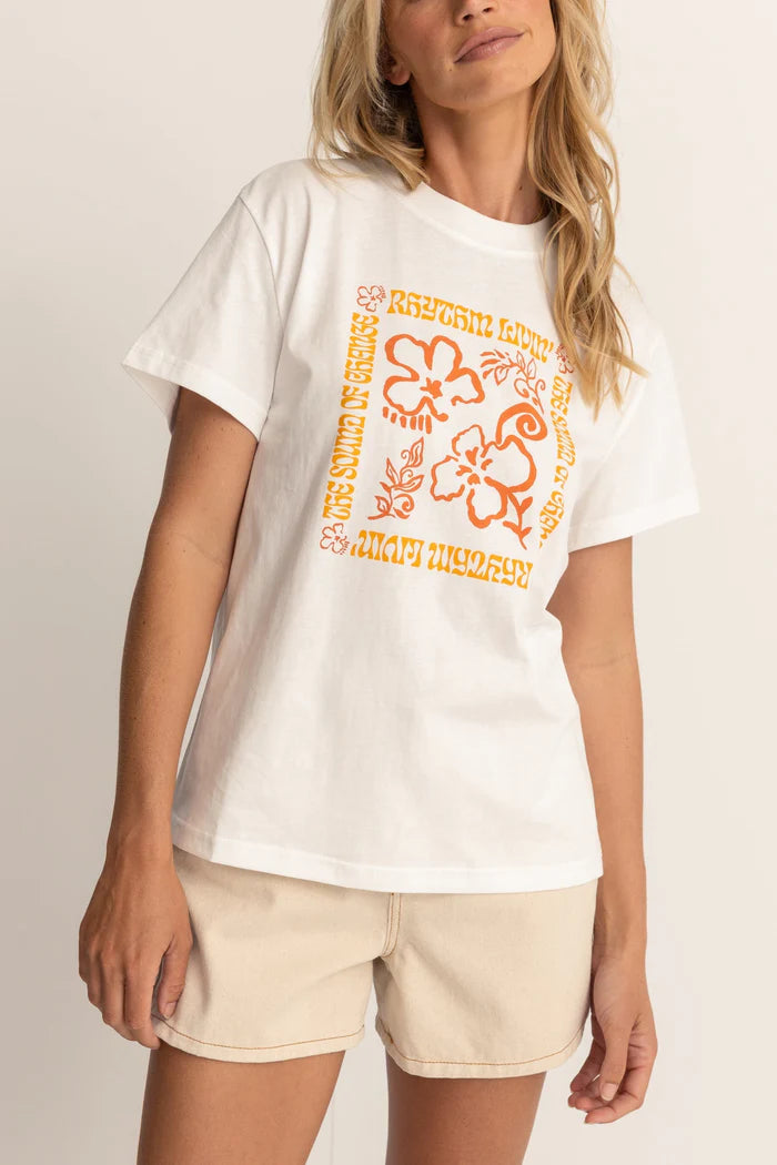 Women's Holiday Clothing Rhythm ISLANDER BAND TEE  - WHITE