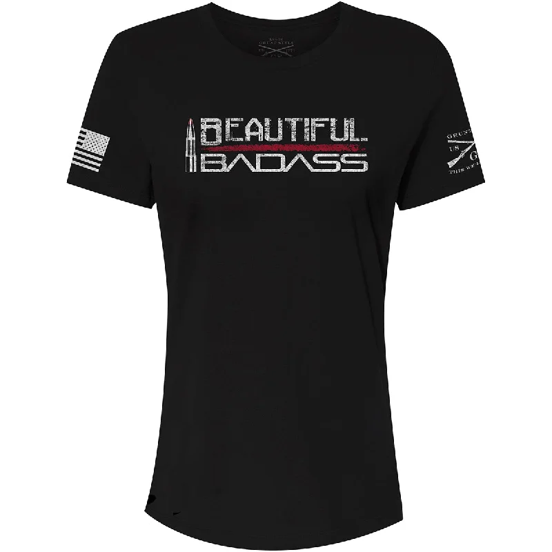 Women's Casual Outfit Grunt Style Women's Relaxed Fit Beautiful Badass T-Shirt - Black