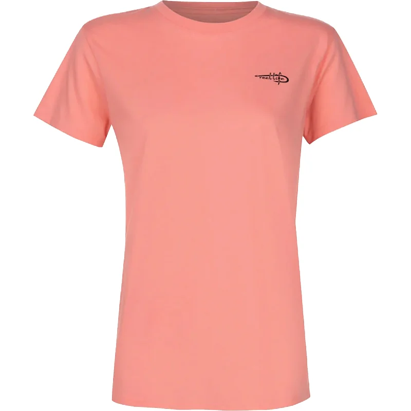 Women's High-Fashion Outfit Reel Life Women's Mallow Trippy Surfer T-Shirt - Salmon Rose