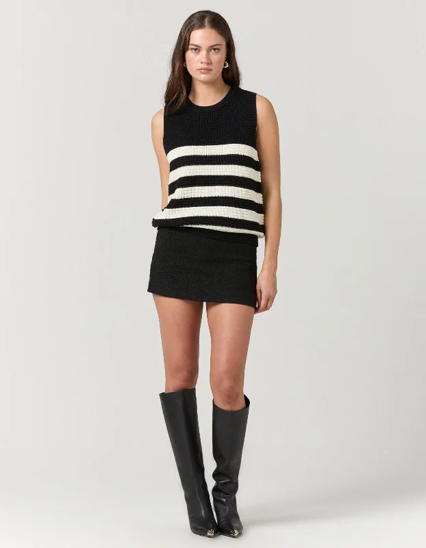 Women's Contemporary Clothing Emma Knit Tank - Black/Cream