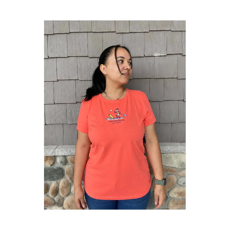 Women's Work Outfit Life Is Good Women's Lake Champlain Exclusive Jackie Paddle Tee - Mango Orange