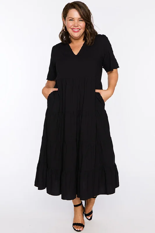 Women's Plus-Size Casual Outfit Mollie Black Dress