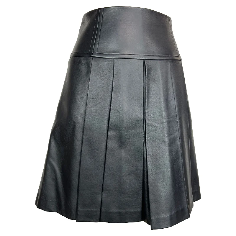 Women's Clothing For Special Occasions Michael Michael Kors Pleated Skirt in Black Faux Leather