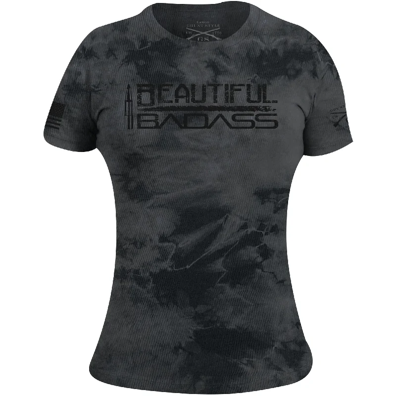 Women's Chic Outfit Grunt Style Women's Beautiful Badass T-Shirt - Black Wash