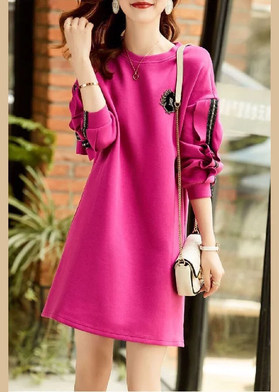 Charming Women's Outfit For Special Occasions Boho Rose Ruffled fashion Patchwork Cotton Dress Spring