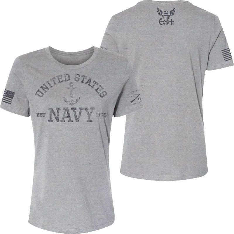 Women's Trendy Outfit Grunt Style Women's USN - Est. 1775 Relaxed Fit T-Shirt - Athletic Heather