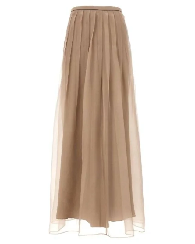 Women's Plus-Size Casual Outfit Women's Monili Layers Maxi Skirt In Dark Natural