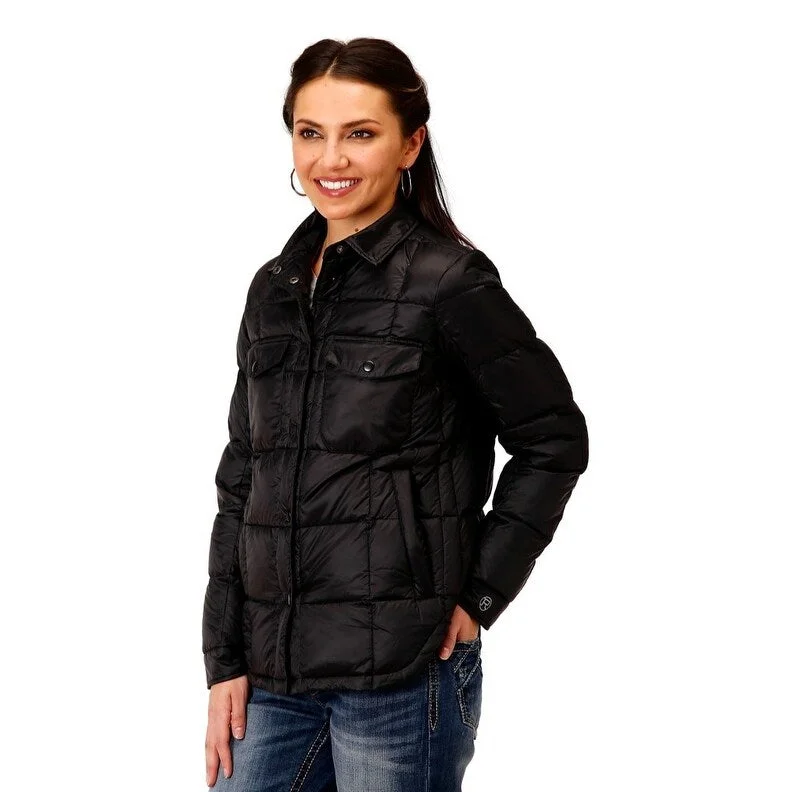 Chic Clothes For Women Roper Western Jacket Womens Quilted Snap Black 03-098-0693-6160 BL