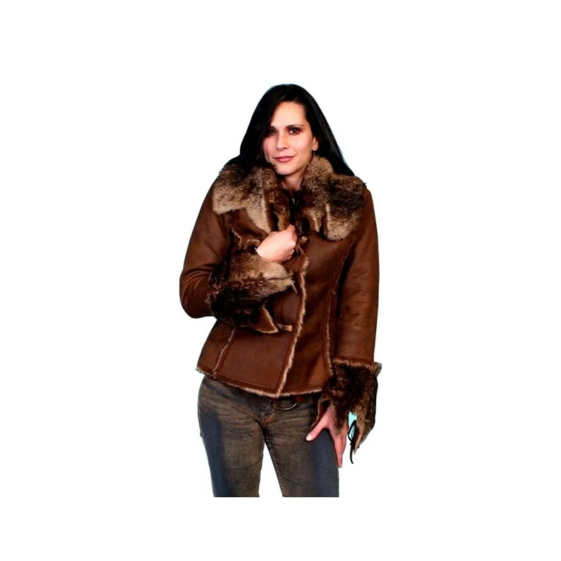 Women's Sporty Chic Clothes Scully Western Jacket Womens Honey Creek Soft Faux Fur Button F0_8010