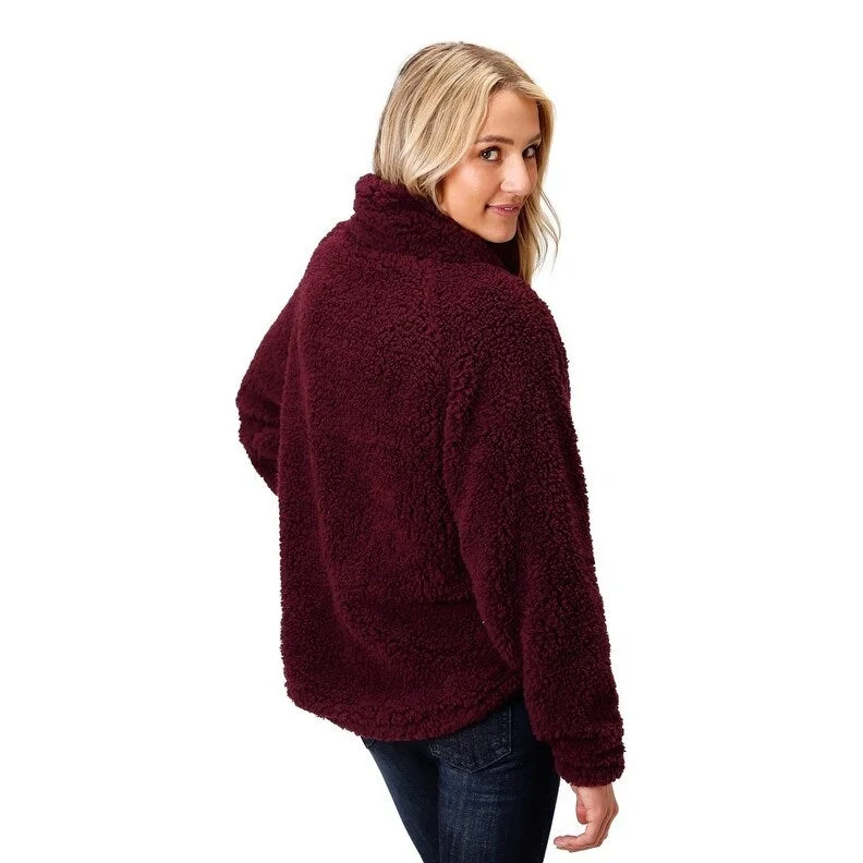 Women's Work Outfit Roper Western Jacket Womens Polar Fleece Wine 03-098-0250-6177 WI