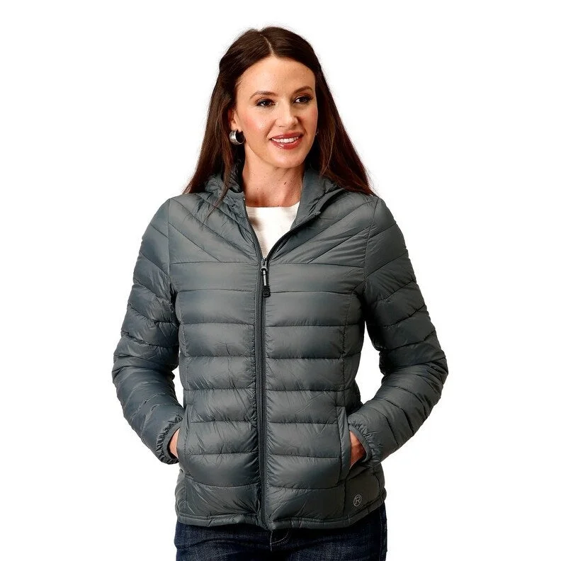 Women's Stylish Professional Garments Roper Western Jacket Womens Zip Quilted Sage 03-098-0693-6189 GR