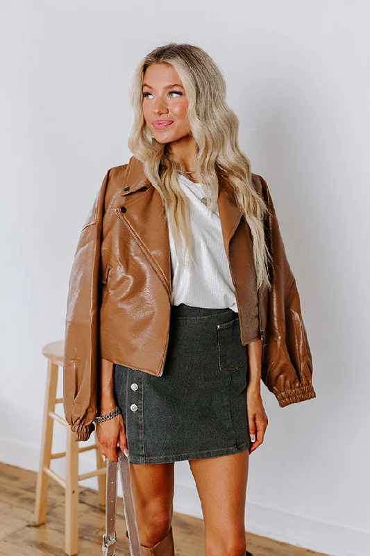 Women's Everyday Apparel The Koty Faux Leather Jacket In Chocolate