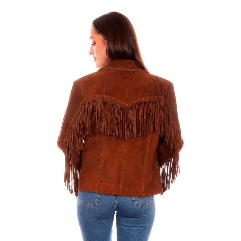 Elegant Clothing For Women Scully Western Jacket Womens Suede Leather Fringe Laced F0_L1080