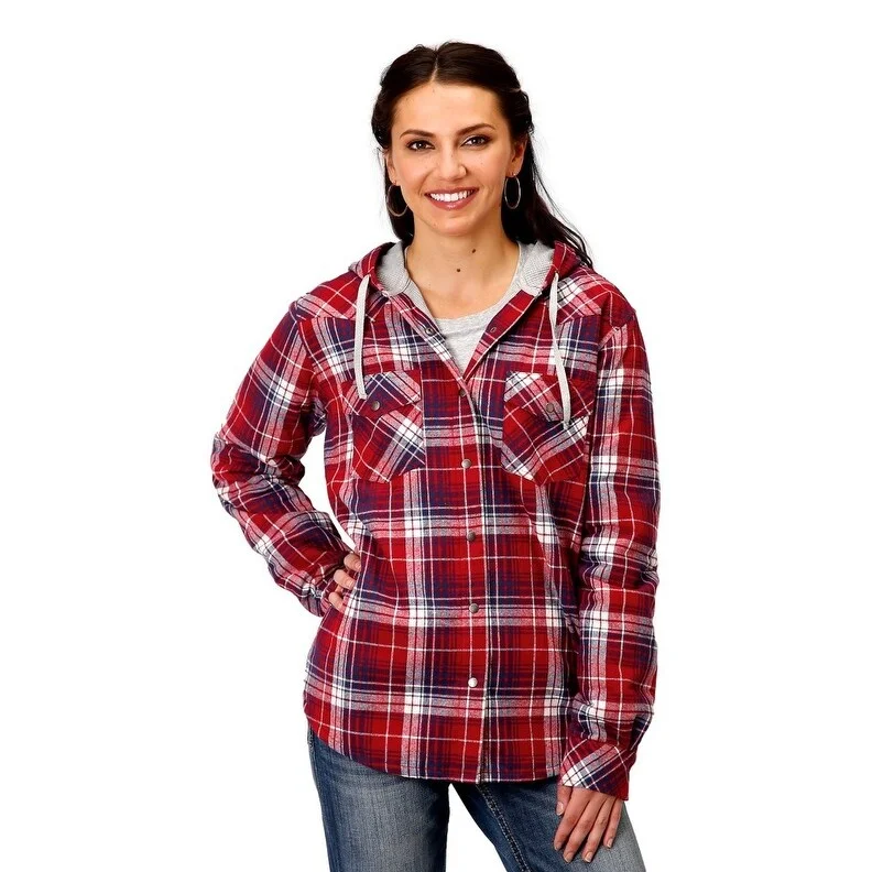 Women's Apparel Roper Western Jacket Womens Shirt Jac Plaid Snap 03-098-0119-5695 WI