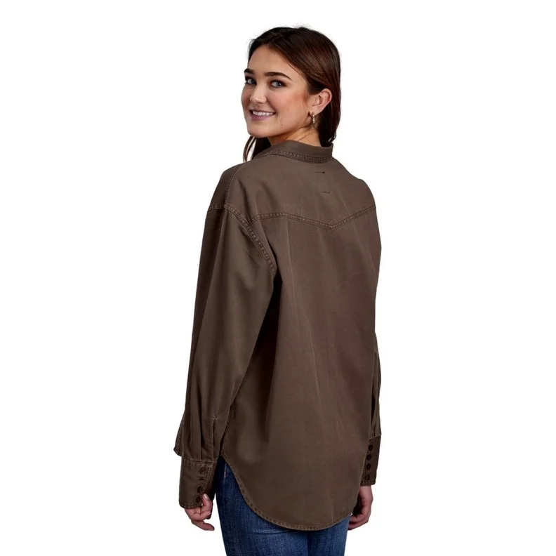 Vintage Clothing For Women Roper Western Jacket Womens Solid Oversized Brown 03-098-0592-6111 BR