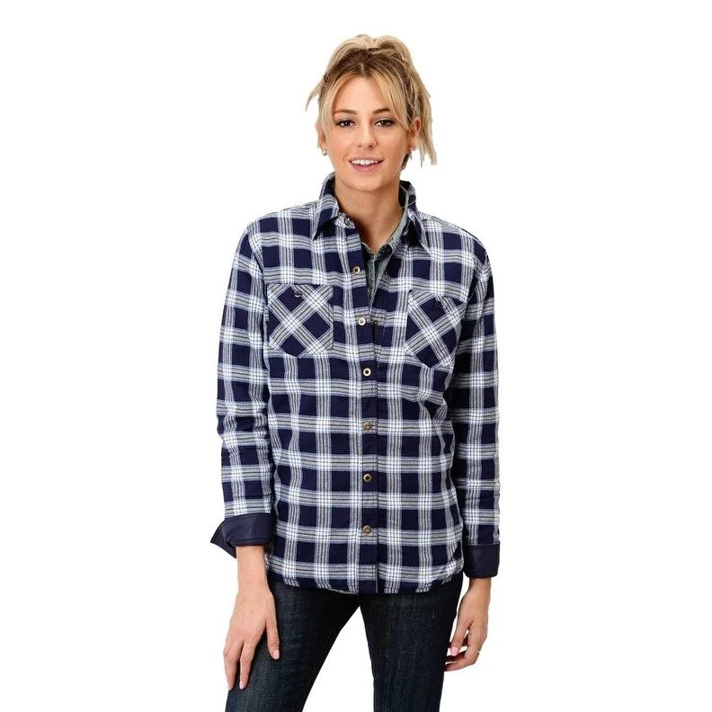 Women's Luxury Garments Roper Western Jacket Women Reversible Plaid Navy 03-098-0117-2688 BU