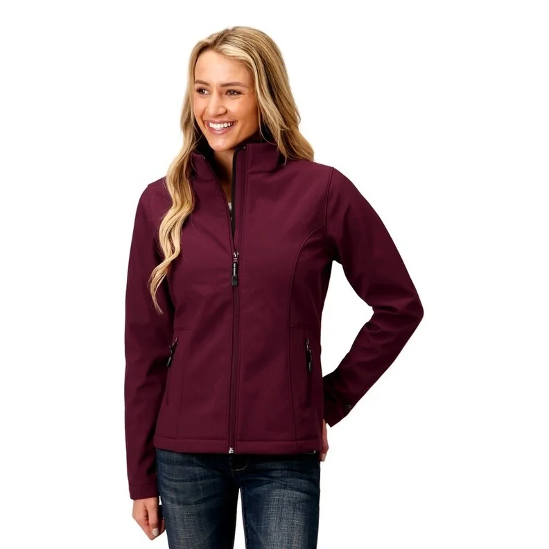 Women's Clothes For Work Roper Western Jacket Womens Softshell Zip Wine 03-098-0780-6146 WI