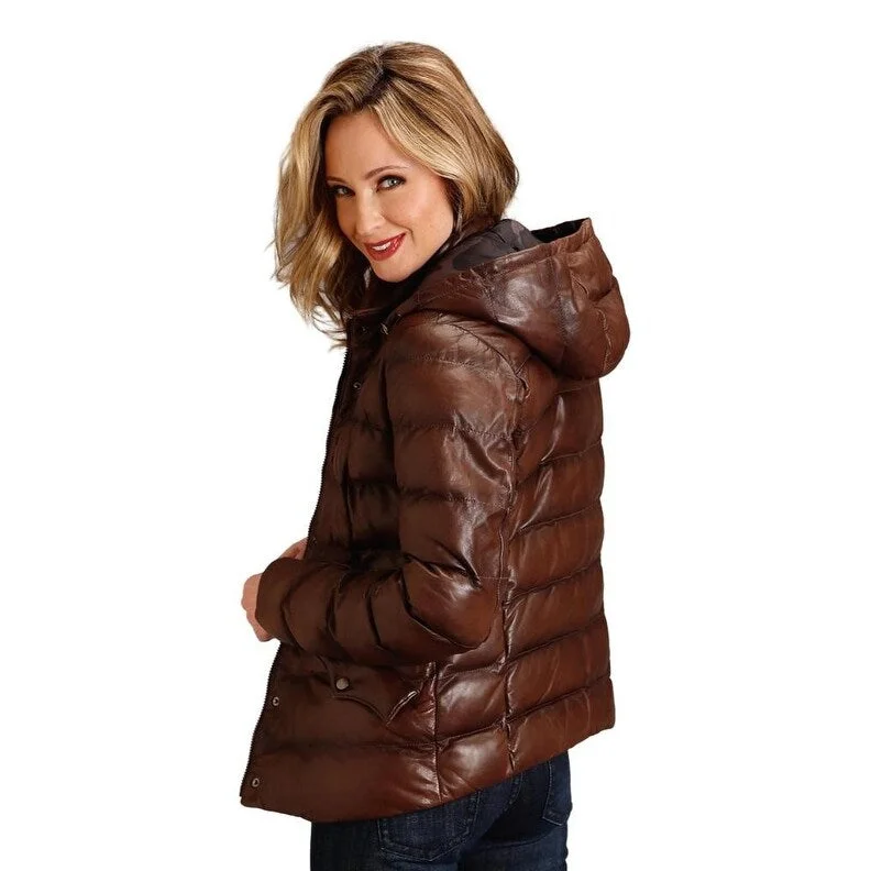 Casual Apparel For Women Stetson Western Jacket Womens Leather Zip Brown 11-098-0539-7092 BR